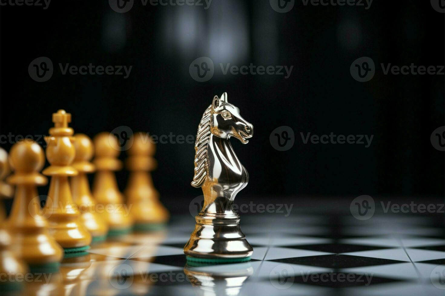 Chess knight represents tactical business planning and strategy ideas AI Generated photo