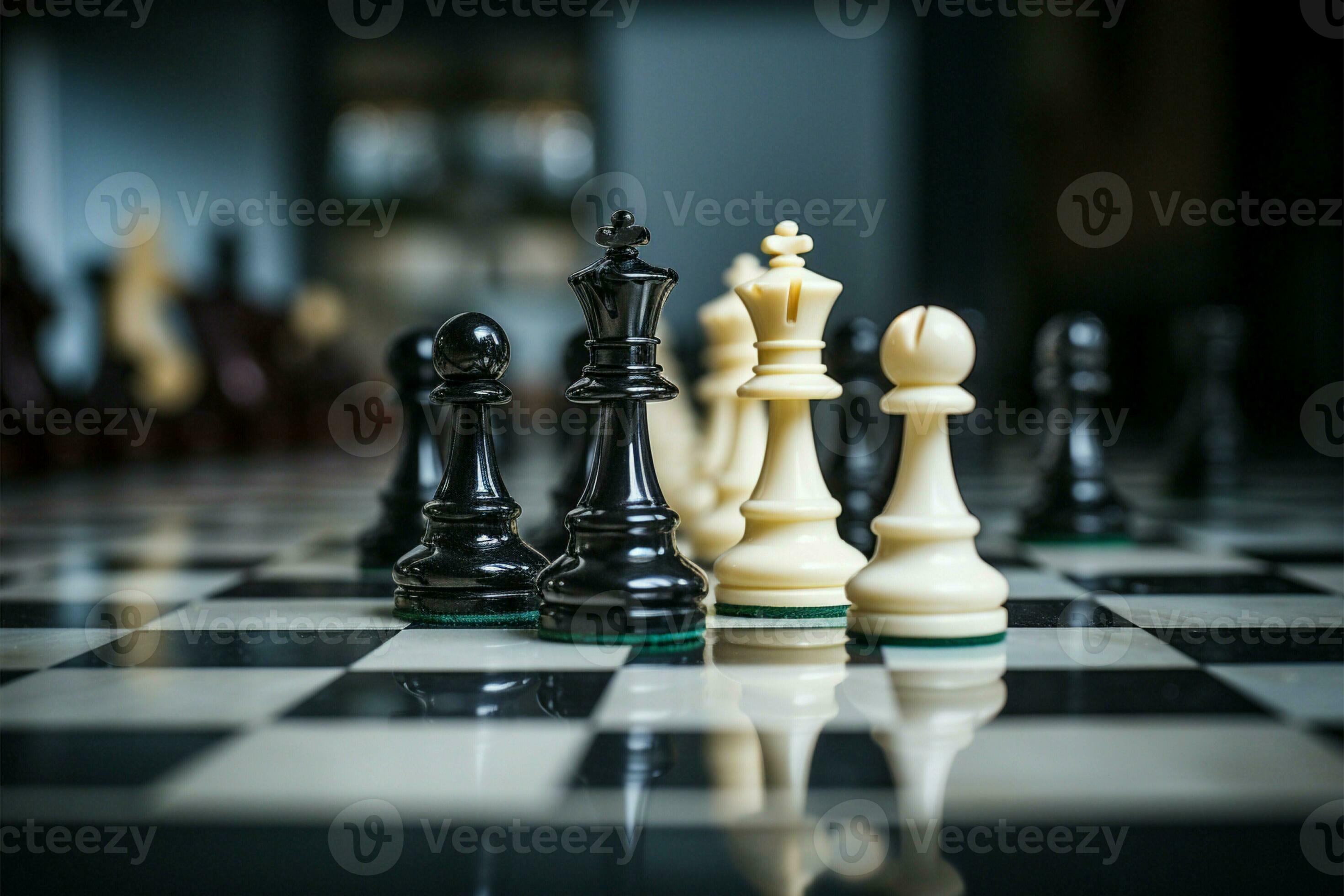 Premium Photo  Chess king on chess board game with chess figures ai  generated