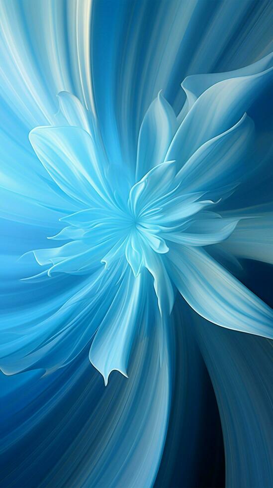 Centric blur in soft blue hues, an abstract explosion of dynamic motion Vertical Mobile Wallpaper AI Generated photo