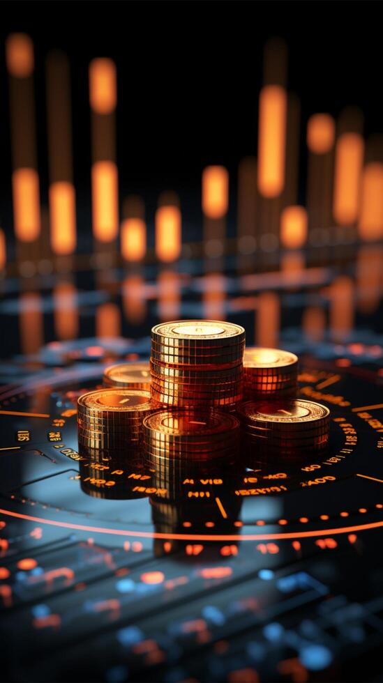 Financial insight Percent symbol on blurred trading graph captures