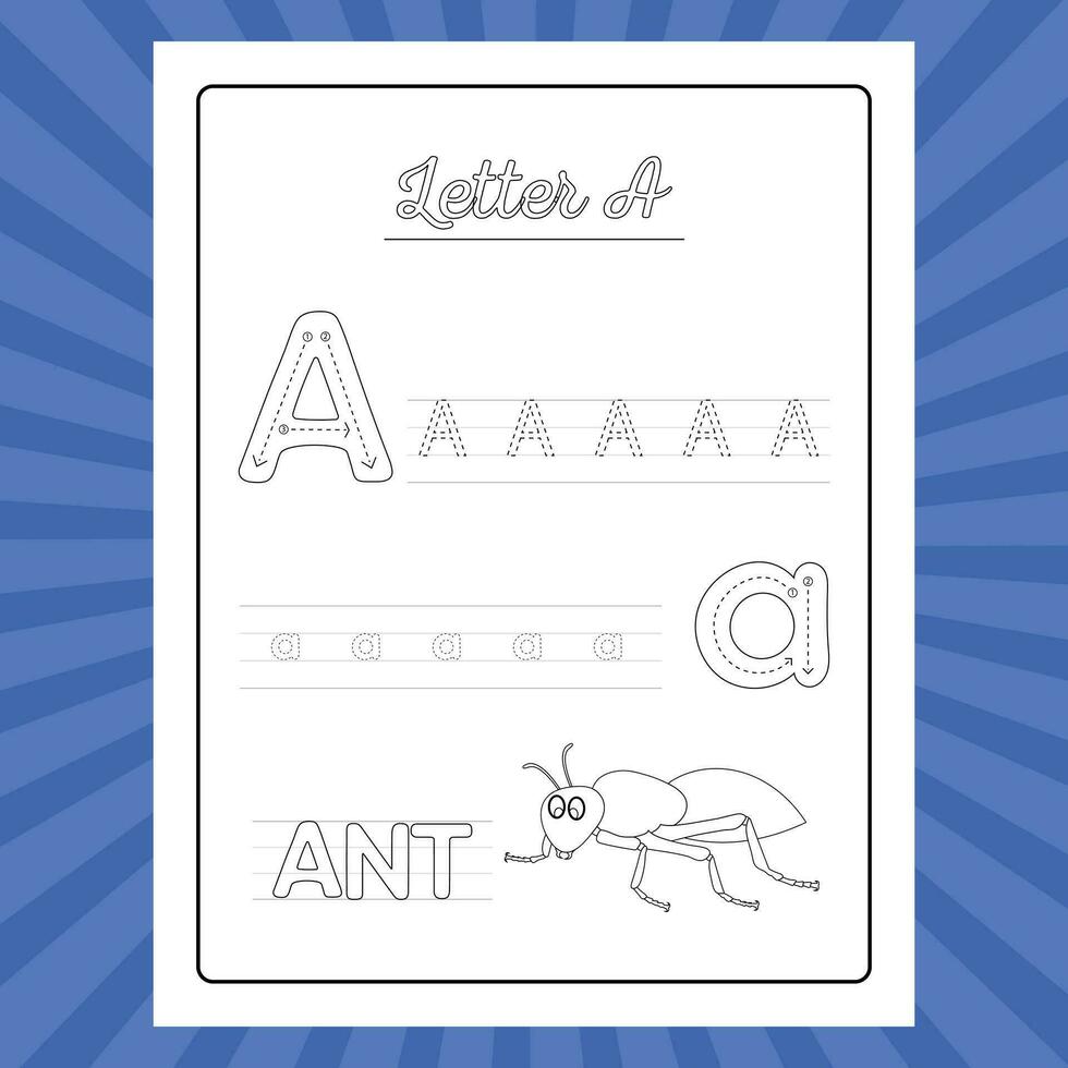 ABC Alphabet Cute Coloring Page for Kids, Easy Alphabet Coloring Pages, Easy Alphabet. vector
