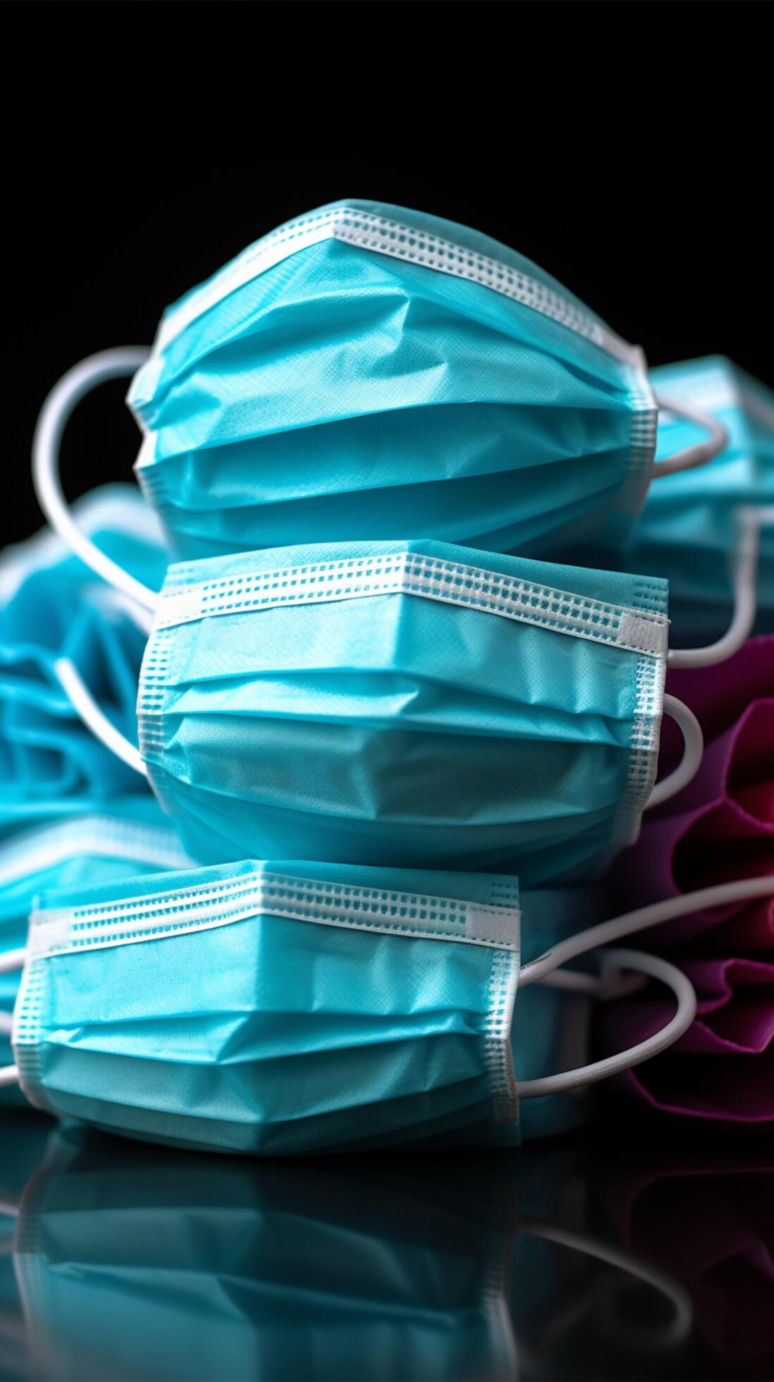 Stack of medical masks medical preparedness concept Vertical Mobile