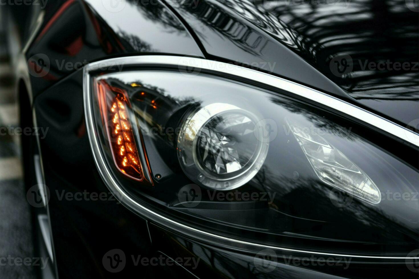 Exquisite car headlight, a testament to luxury and sophistication AI Generated photo