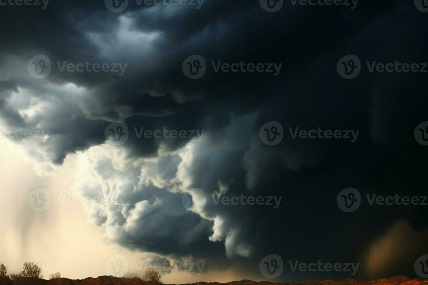 In the throes of transformation, stormy weather and ominous clouds AI Generated photo