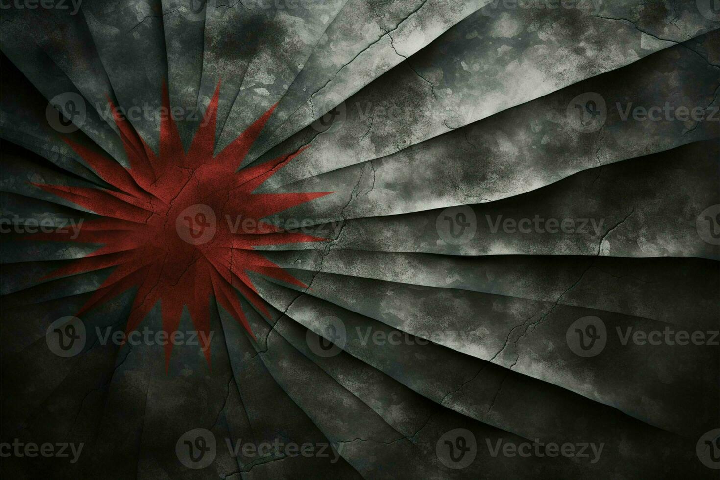 Monochromatic elegance Japans flag on a textured, dark concrete surface AI Generated photo