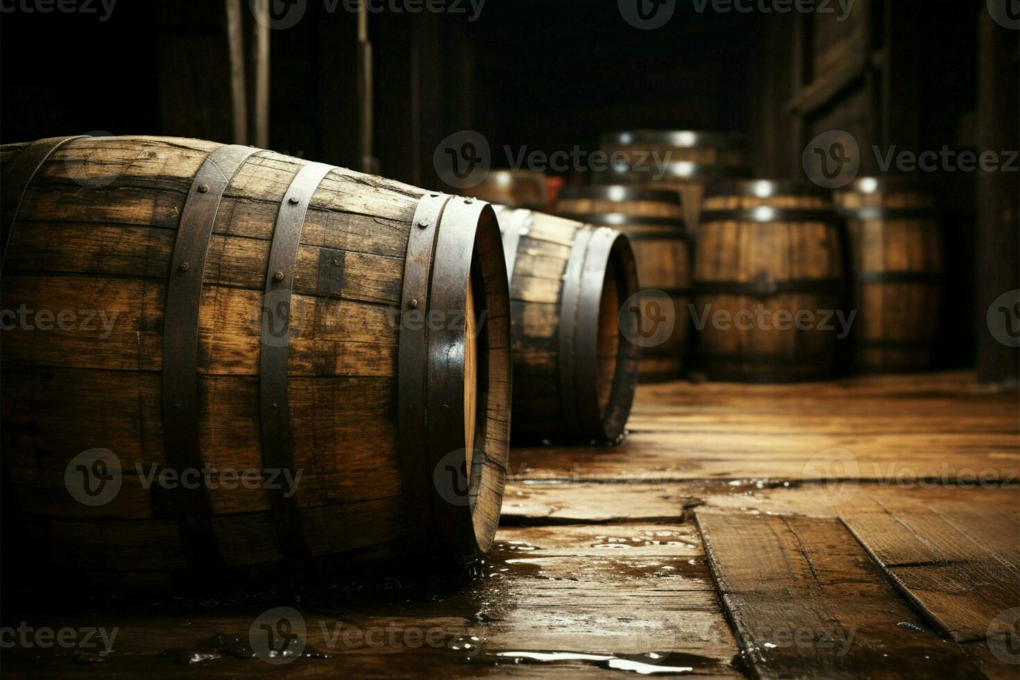 A barrels weathered appearance hints at tales of craftsmanship and use AI Generated photo