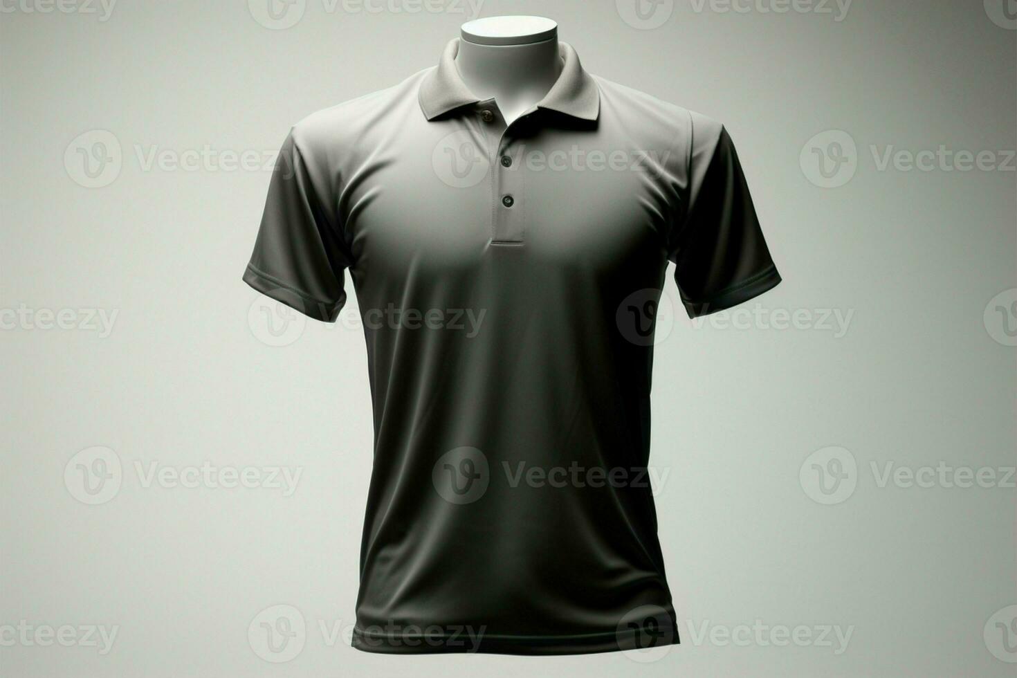 Isolated white background, 3D polo shirt template, fashion mockup design AI Generated photo