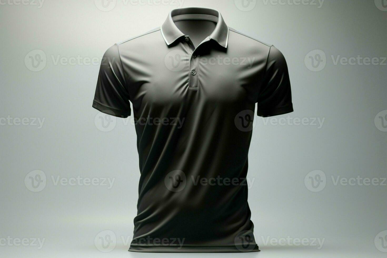 Isolated white background, 3D polo shirt template, fashion mockup design AI Generated photo