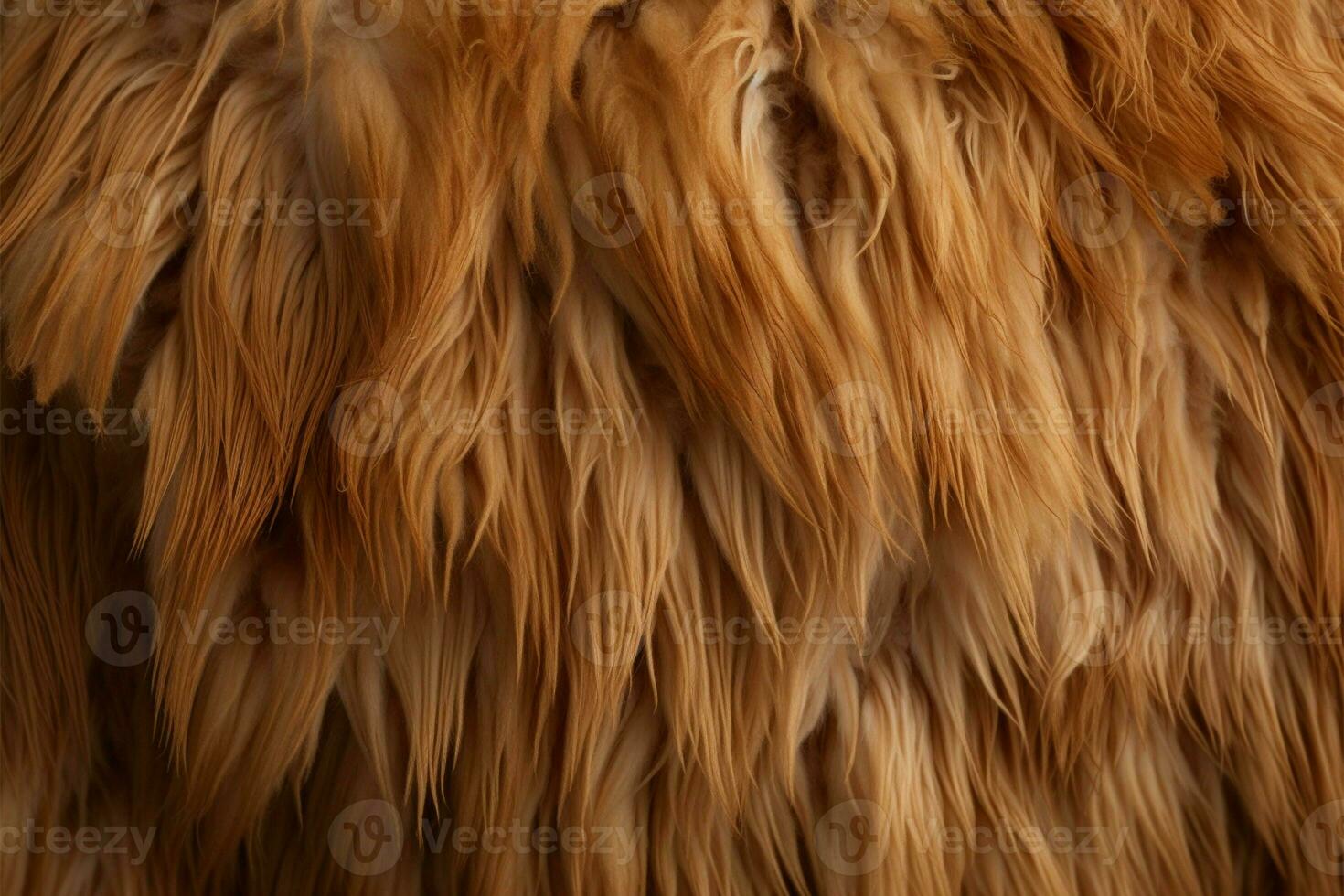 Llamas brown fur in exquisite close up, showcasing its natural beauty AI Generated photo