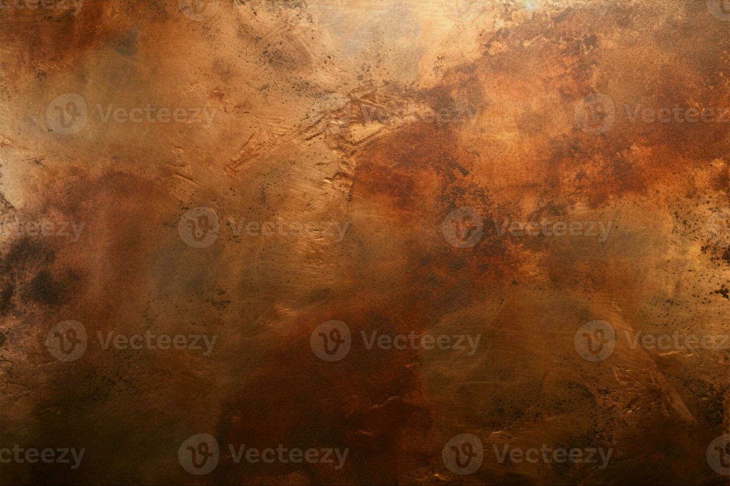 Stained copper metal surface texture, creating a rustic, weathered backdrop AI Generated photo