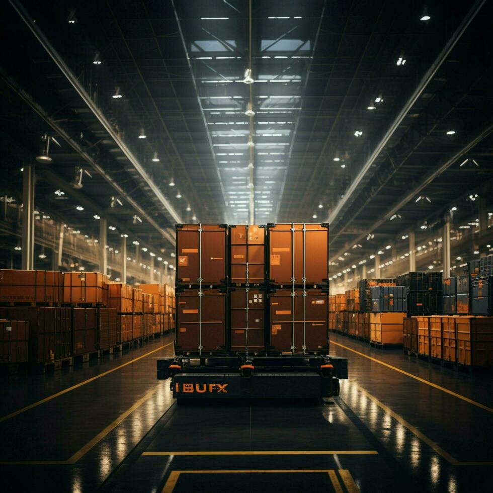 Shipment nexus Immense warehouse supports global trade with storage and distribution For Social Media Post Size AI Generated photo