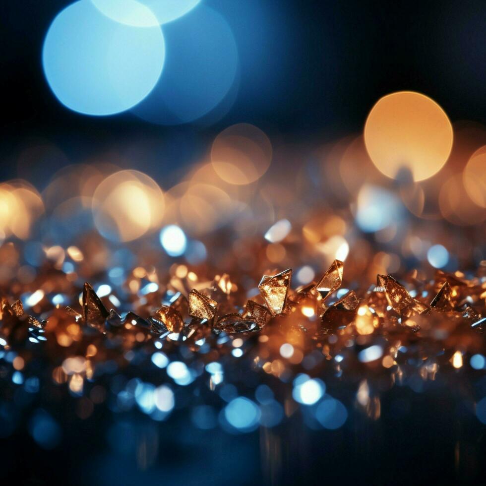 Bokeh magic abstract backdrop adorned with shimmering lights, an enchanting visual symphony For Social Media Post Size AI Generated photo