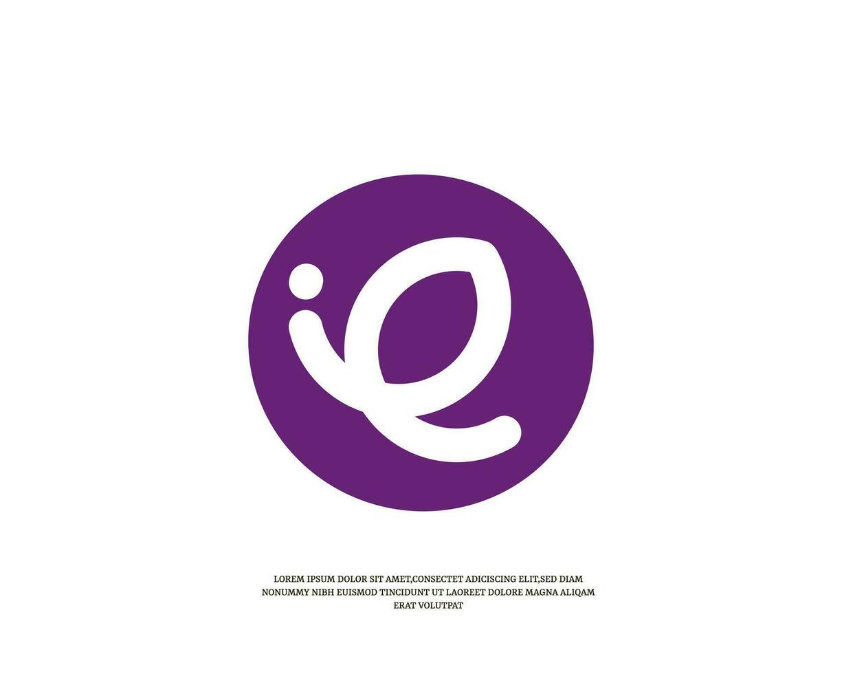 letter i and e line art logo vector