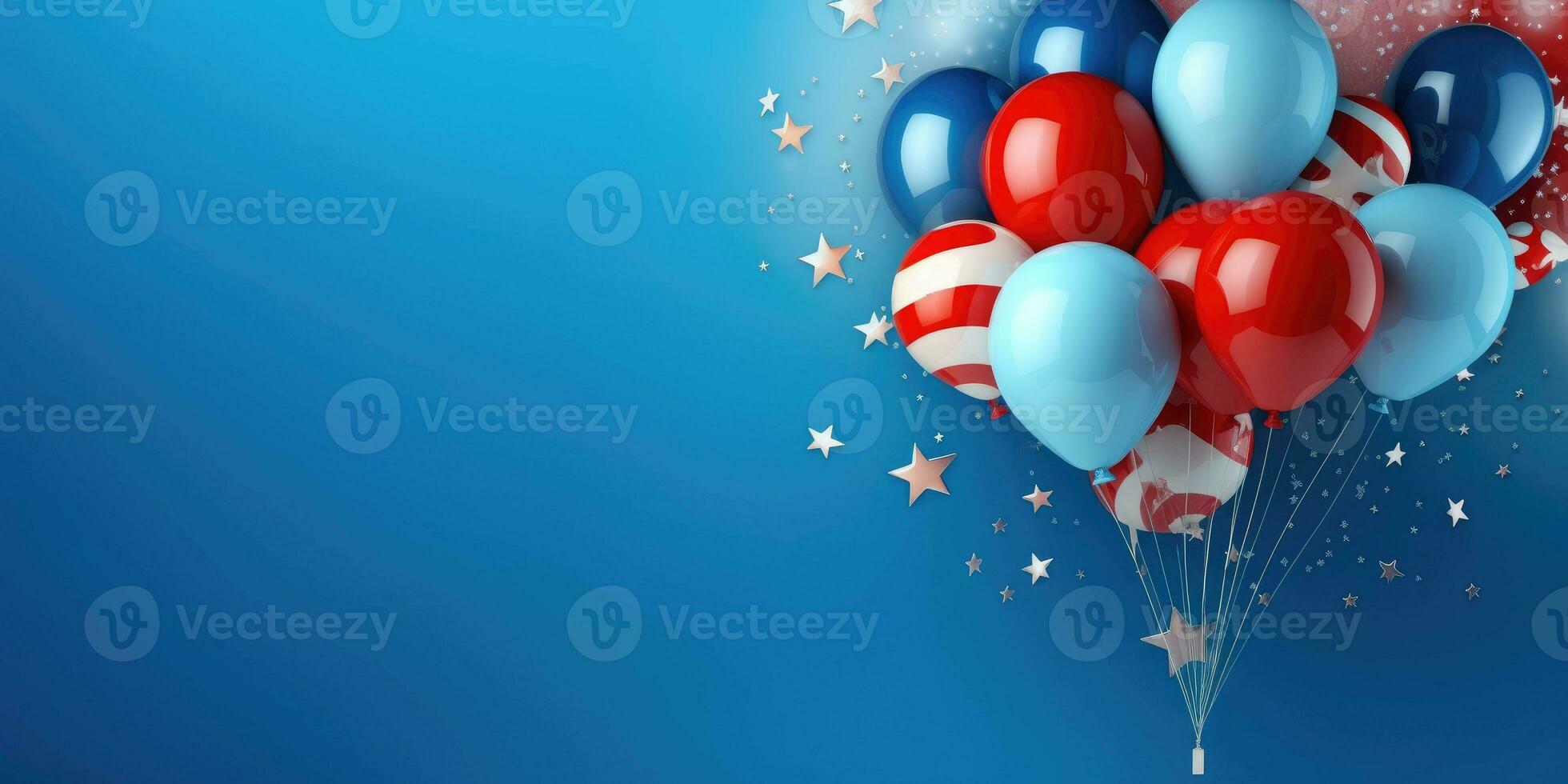 July 4th is Independence Day of the United States of America. Banner for text. Generative AI photo