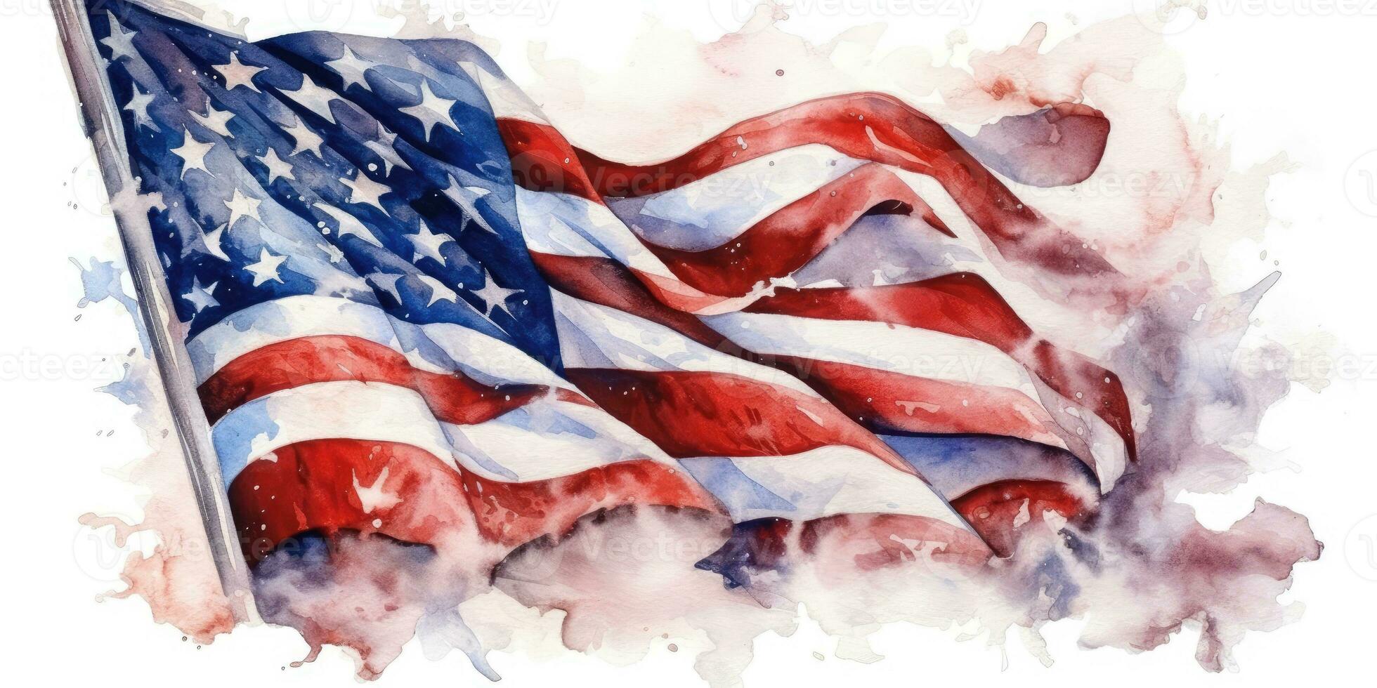 July 4th is Independence Day of the United States of America. Banner for text. Generative AI photo