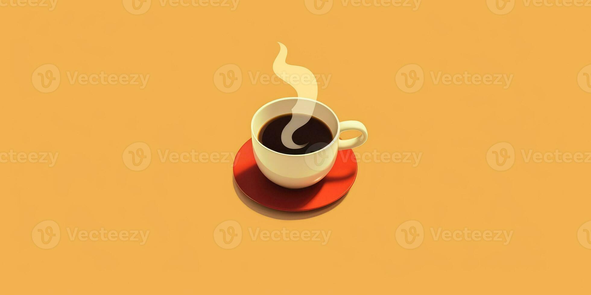 Illustration Cup of fragrant cappuccino on the table close-up. Pastel background. Generative AI photo