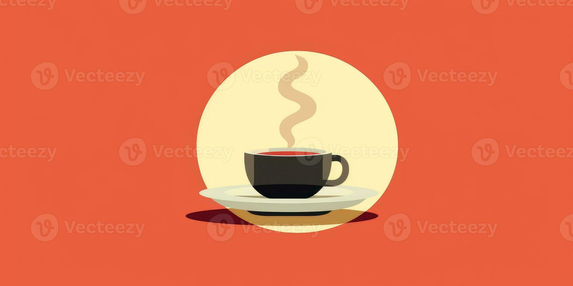 Illustration Cup of fragrant cappuccino on the table close-up. Pastel background. Generative AI photo