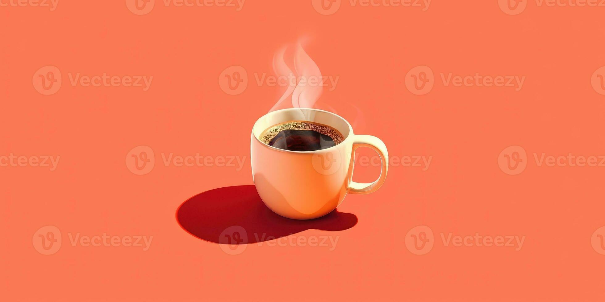 Illustration Cup of fragrant cappuccino on the table close-up. Pastel background. Generative AI photo