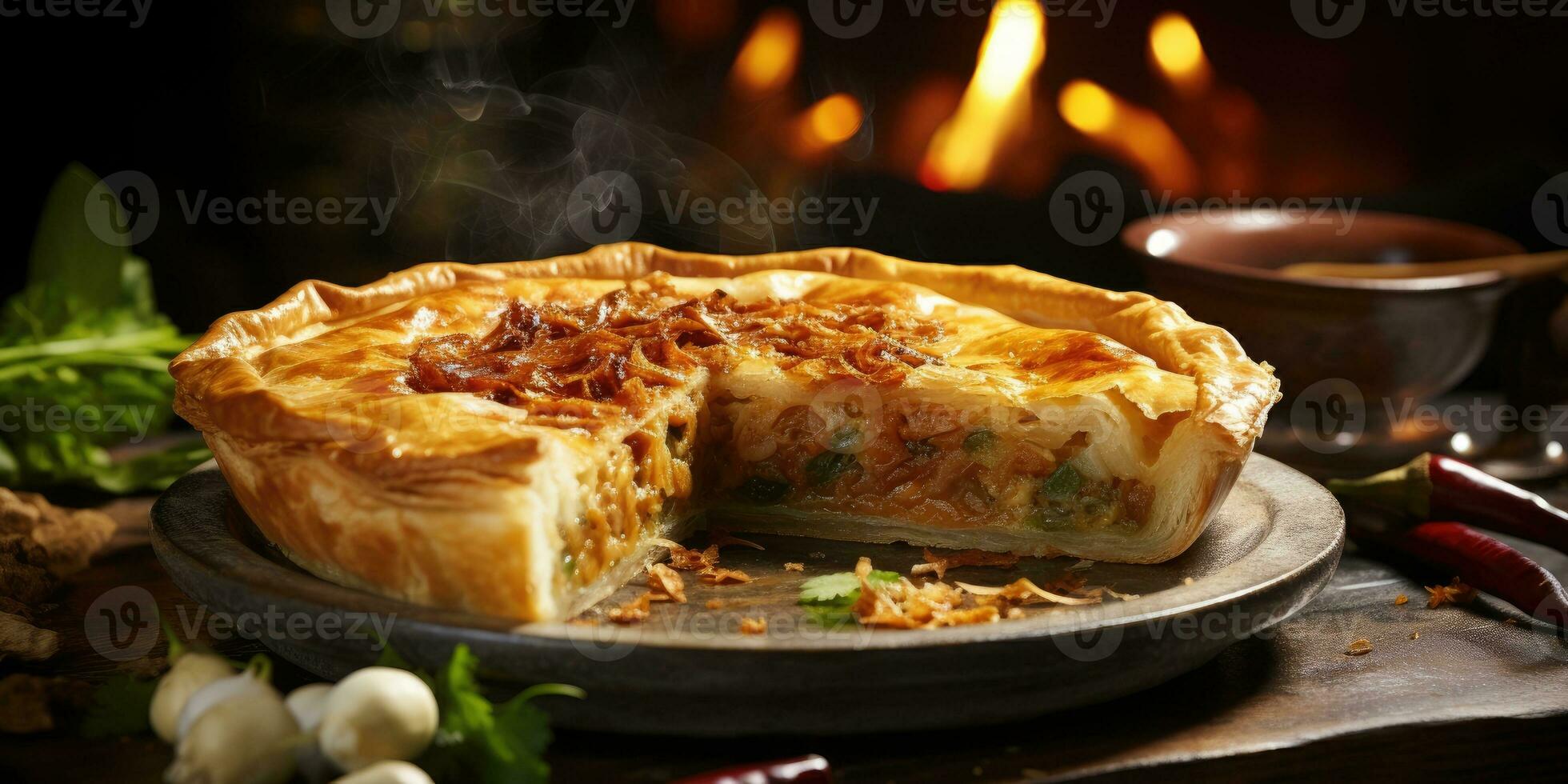 National dish of Indonesia, terang bulan pie. Dish close-up. Generative AI photo