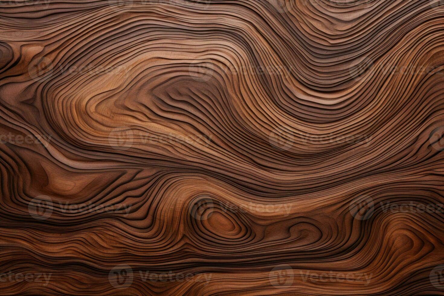 A detailed close-up of a beautifully textured wooden surface with natural wavy lines photo