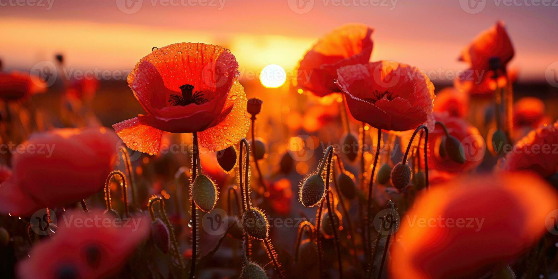 Poppy day. Memory of all the soldiers who died in wars involving Great Britain. Generative AI photo