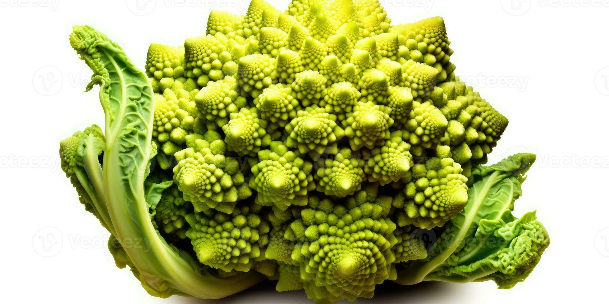 Romanesco cabbage close-up on a white background. Generative AI ...