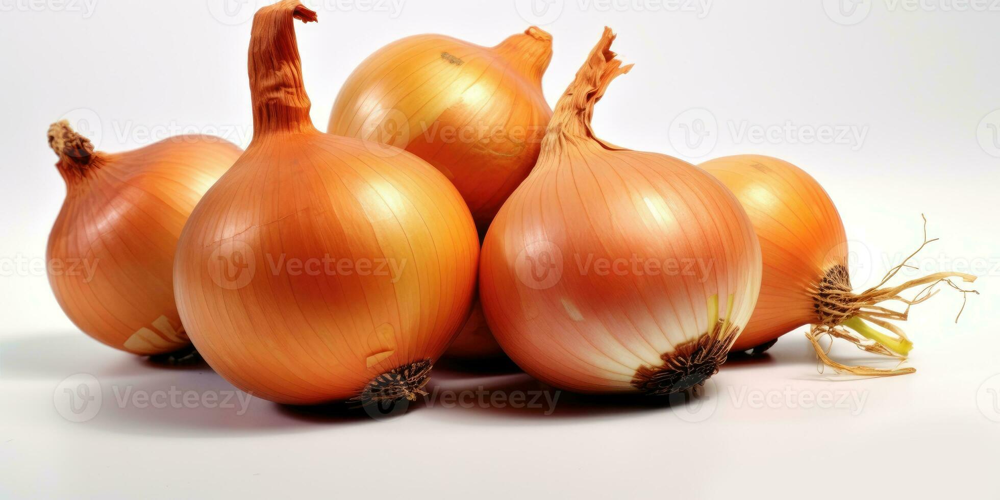 Onion close-up on a white background. Generative AI photo