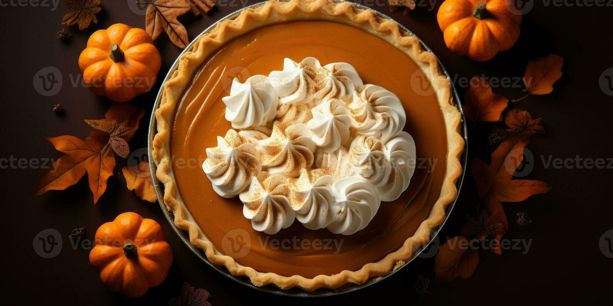 Appetizing pumpkin pie. Pie close-up. The theme of cooking and autumn. Generative AI photo