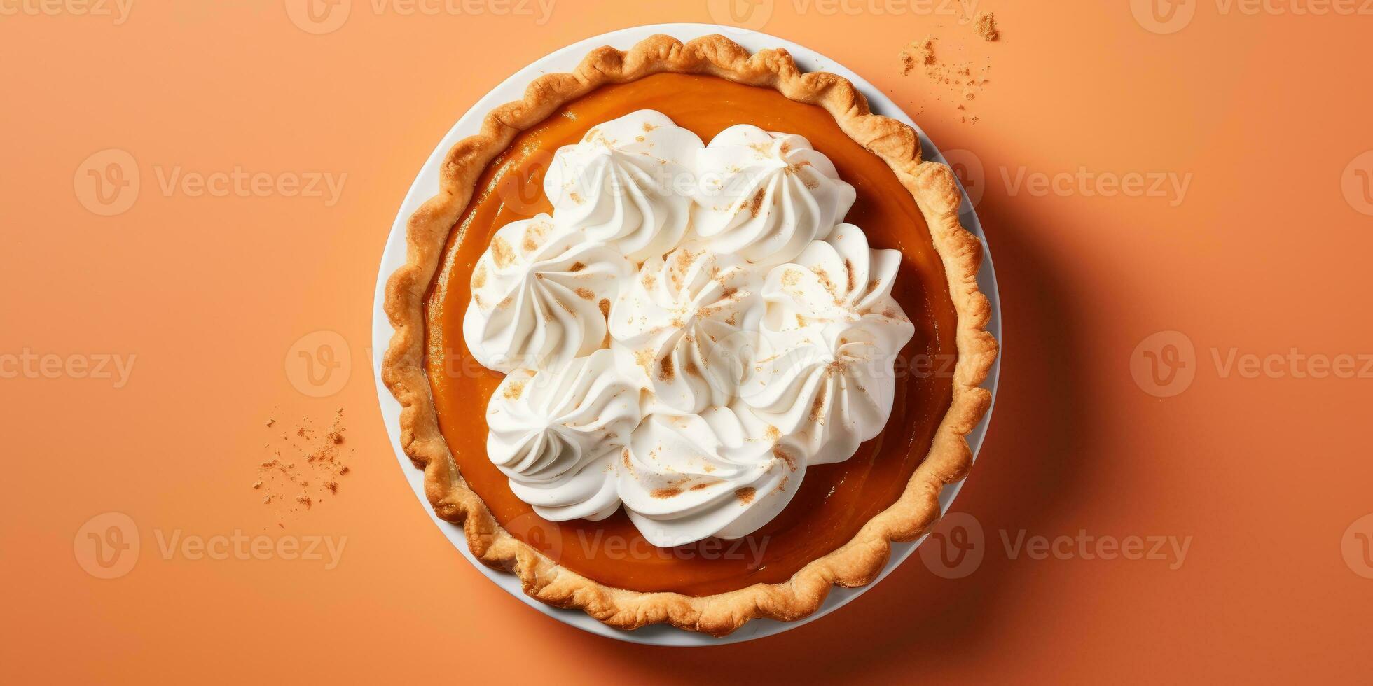 Appetizing pumpkin pie. Pie close-up. The theme of cooking and autumn. Generative AI photo