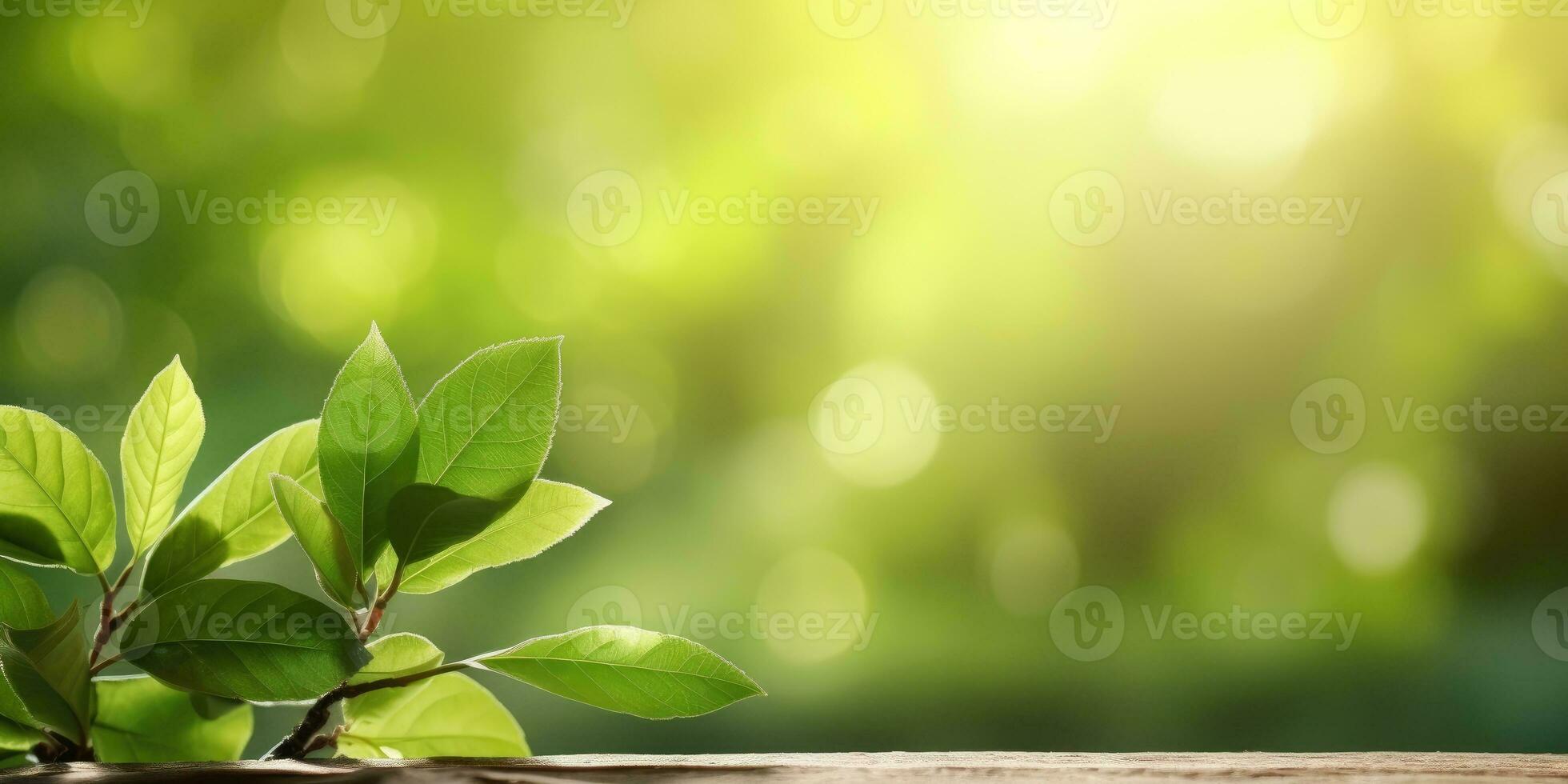 Beautiful floral, green background with space for text. Spring background. Generative AI photo
