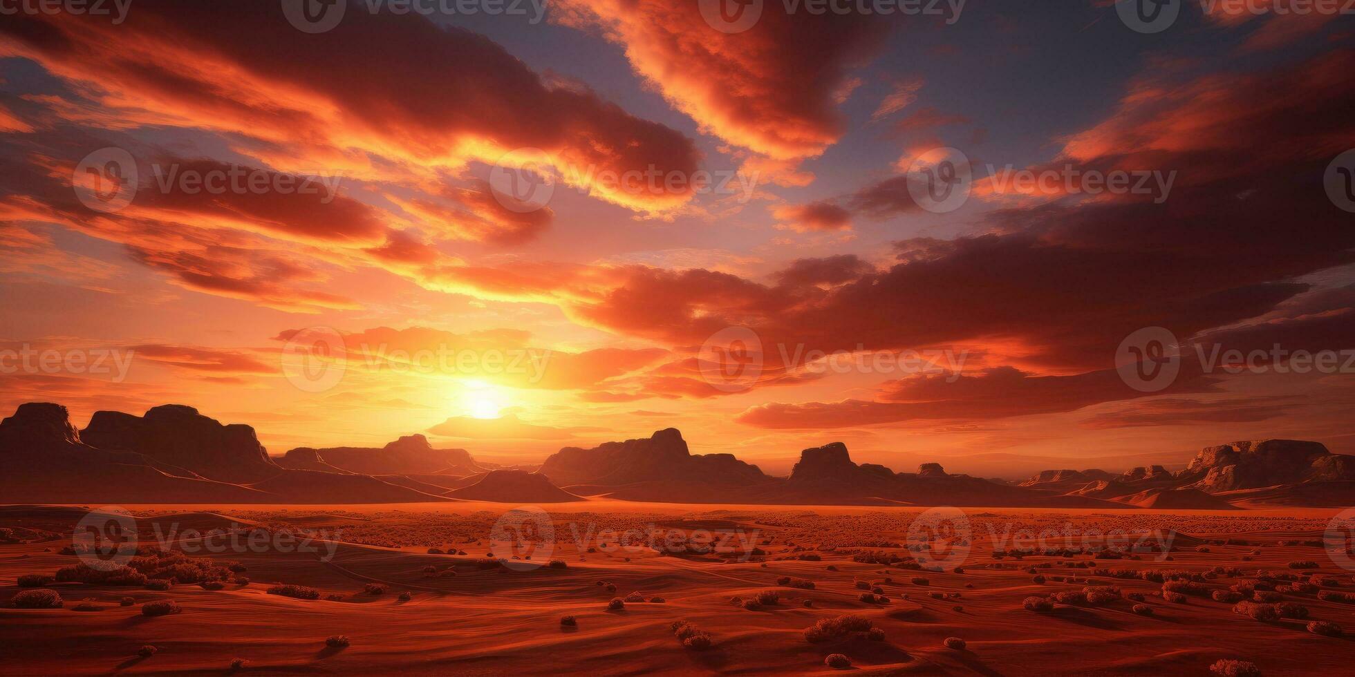 A beautiful photo of a sunset in Africa. Generative AI