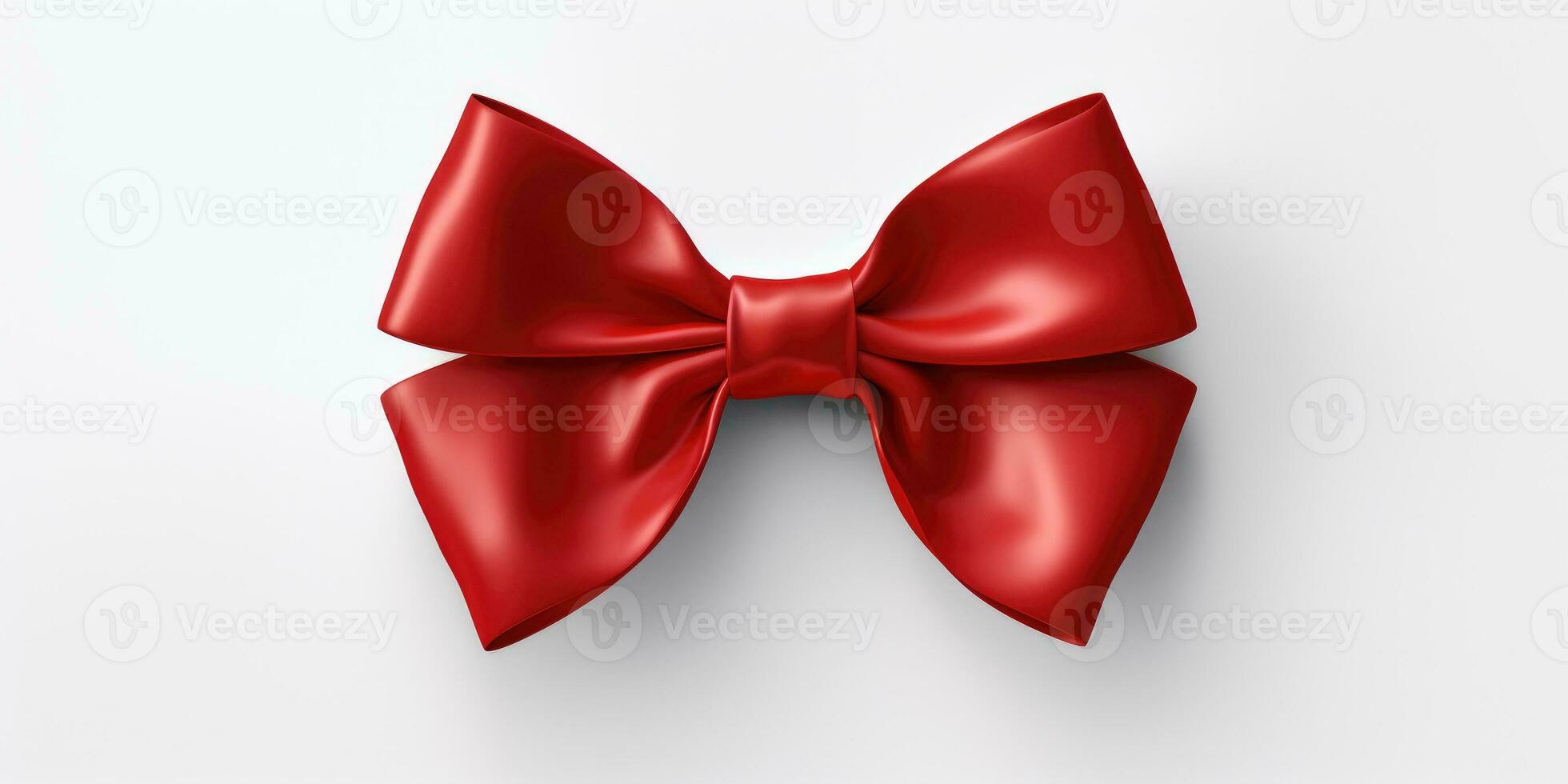 Red bow on a white background, Generative AI photo