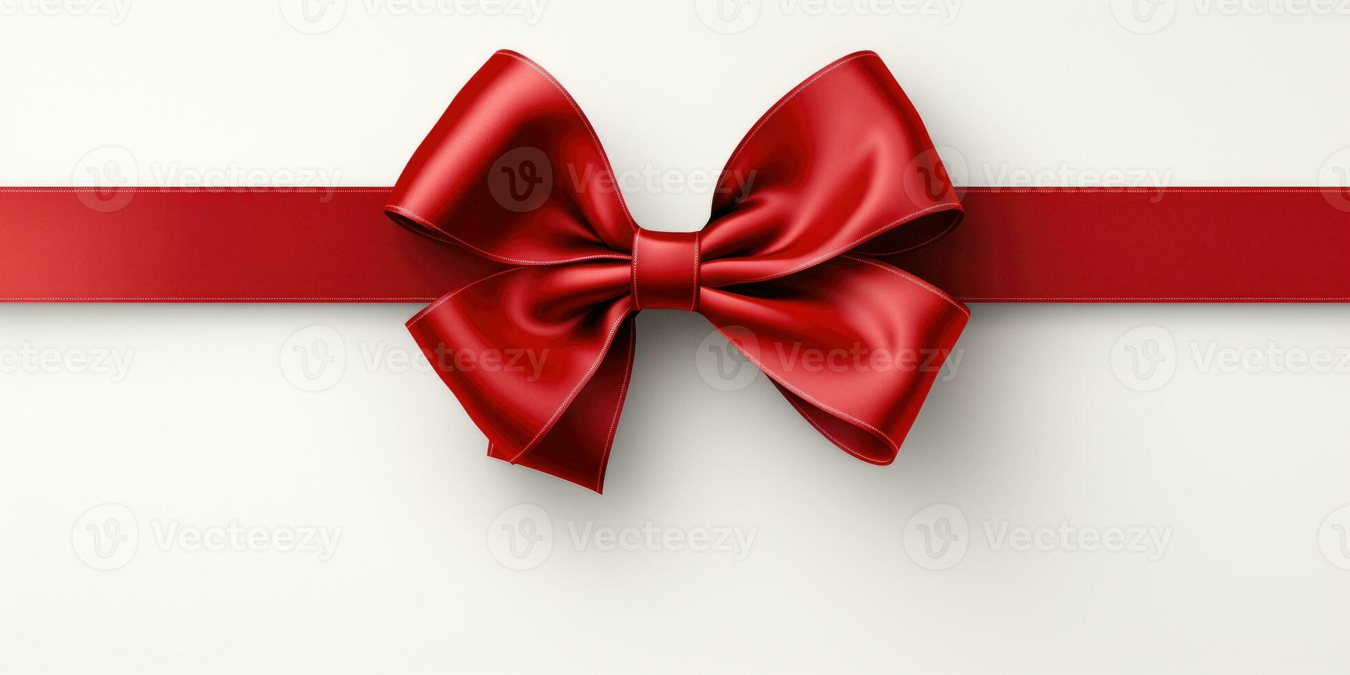 Red bow on a white background, Generative AI photo