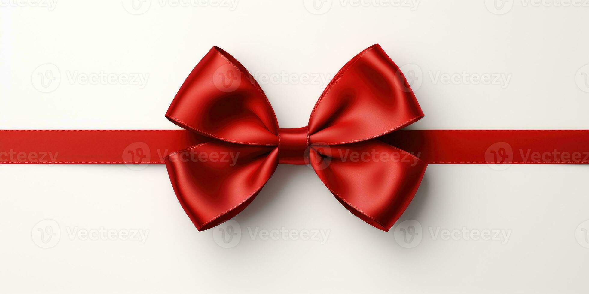 Red bow on a white background, Generative AI photo