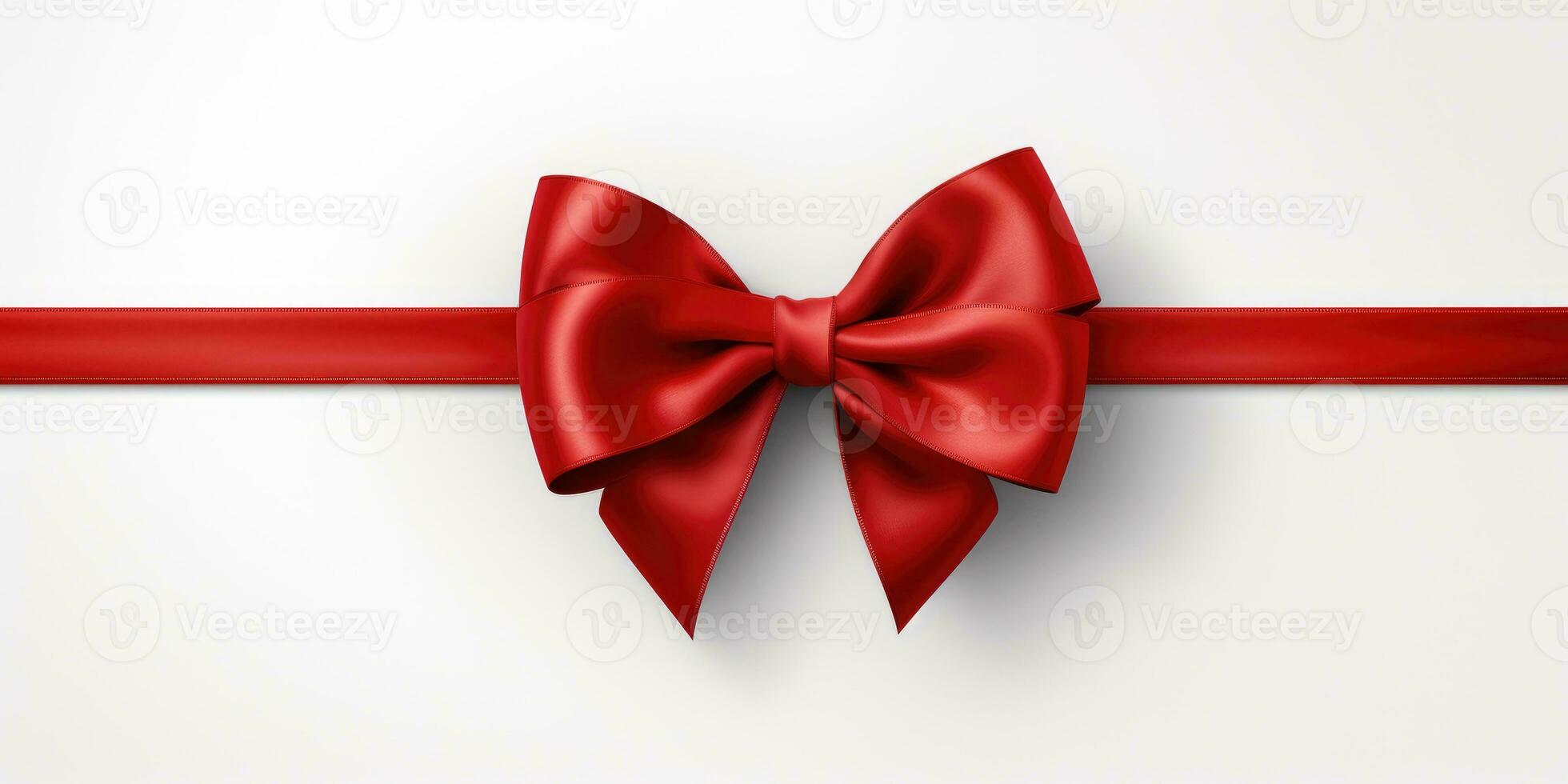 Red bow on a white background, Generative AI photo