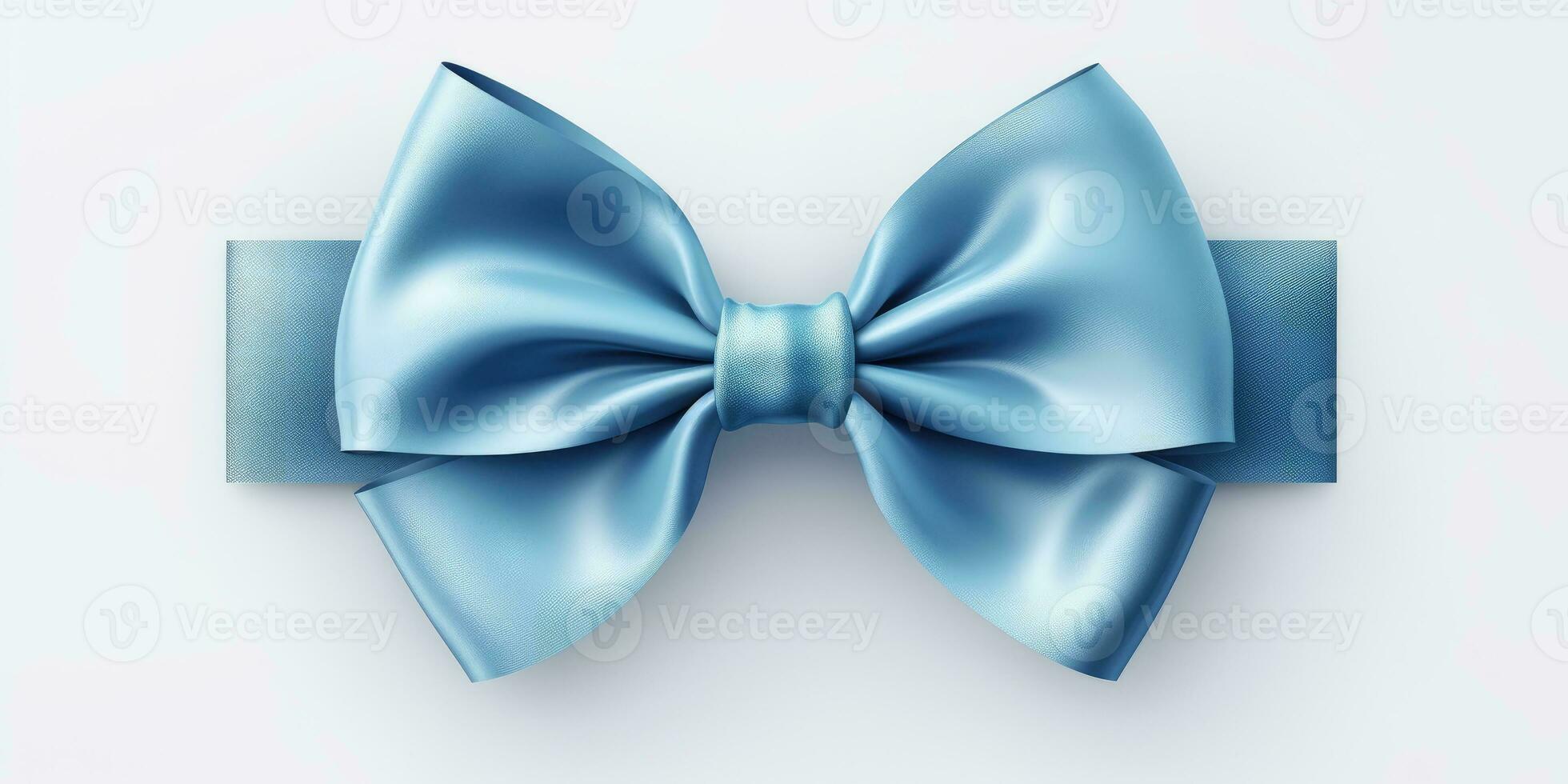 Blue bow on a white background, Generative AI photo