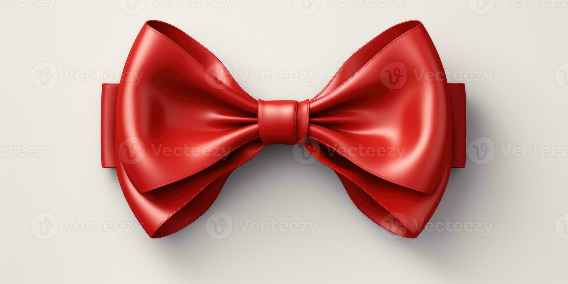 Red bow on a white background, Generative AI photo