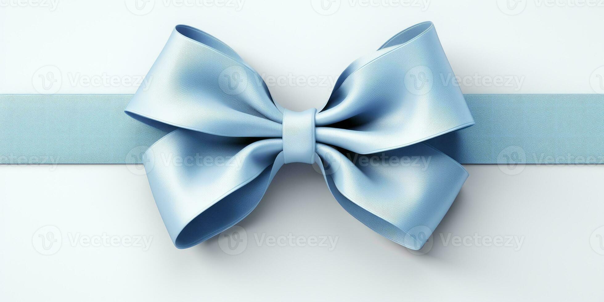 Blue bow on a white background, Generative AI photo