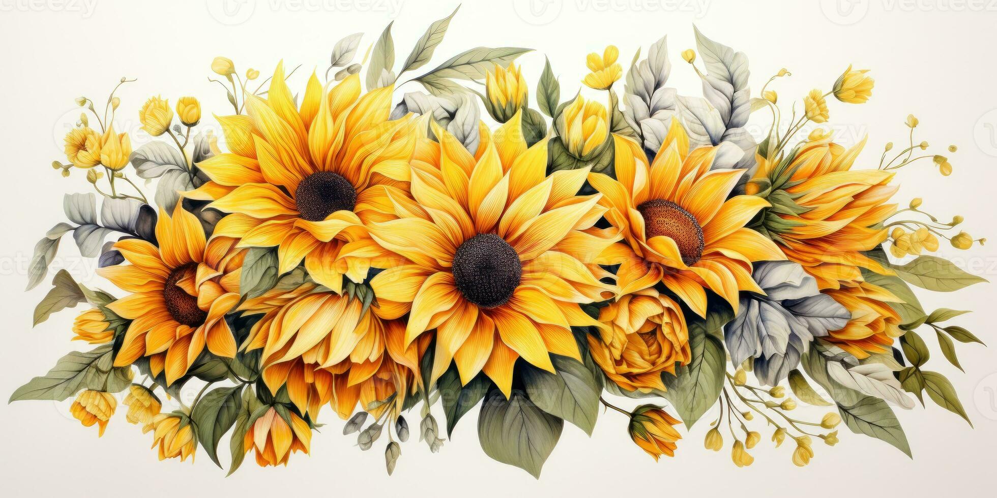 floral ilustración para papel, papelería saludo tarjetas acuarela flores generativo ai foto