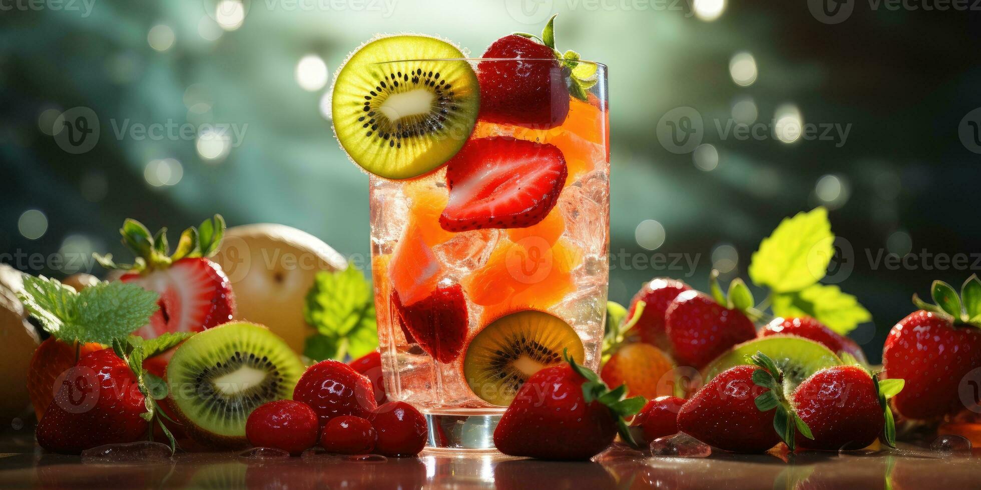 fresh fruit lemonade Delicious fruits, proper nutrition. Generative AI photo