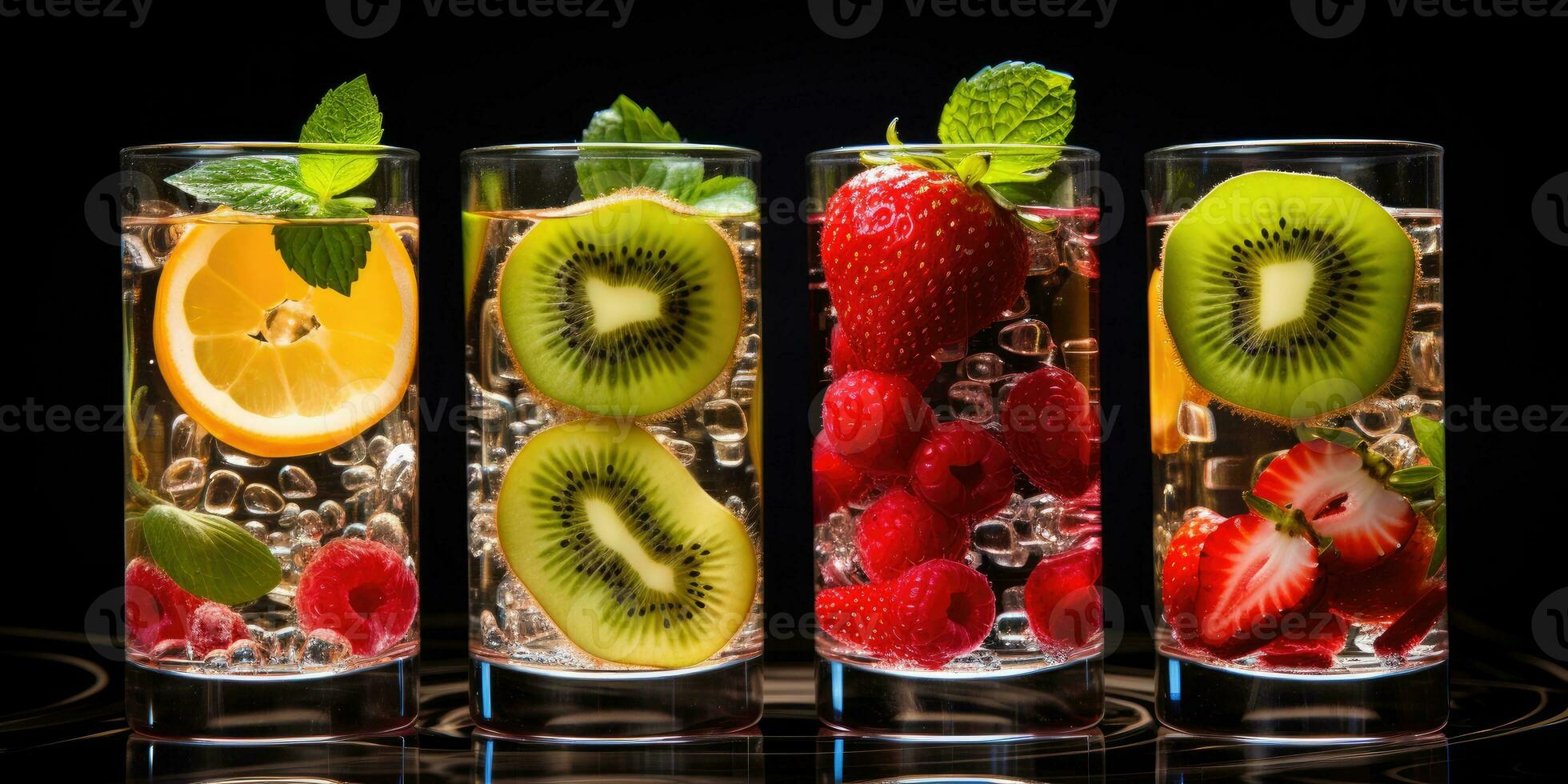 fresh fruit lemonade Delicious fruits, proper nutrition. Generative AI photo