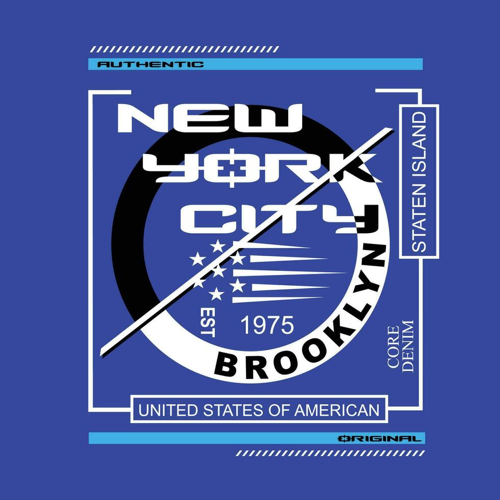New York city ,Brooklyn tee graphic typography for print t shirt illustration vector art