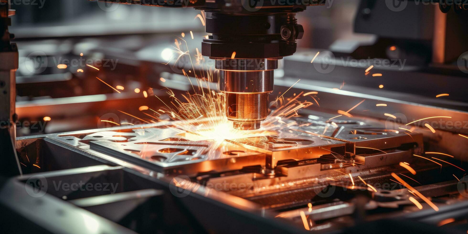 A CNC router cuts a part with a solid ball end mill. Generative AI photo