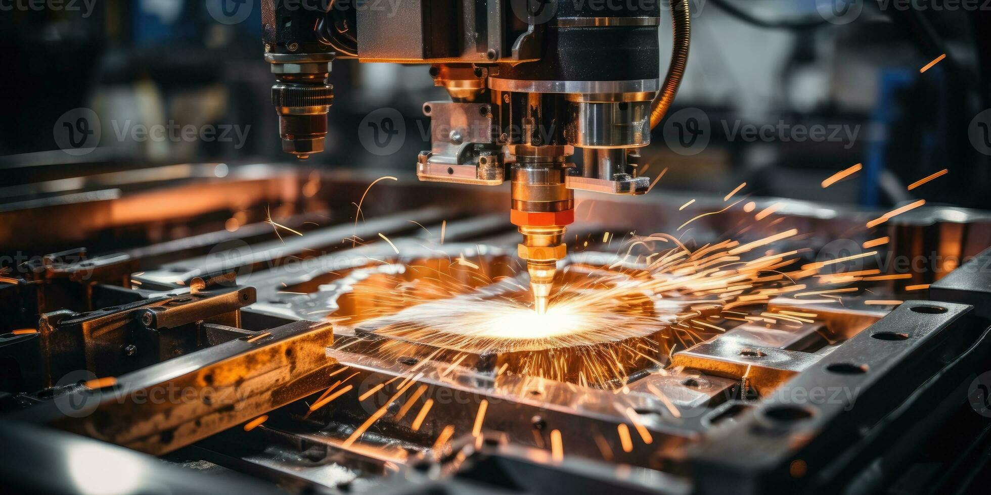 A CNC router cuts a part with a solid ball end mill. Generative AI photo