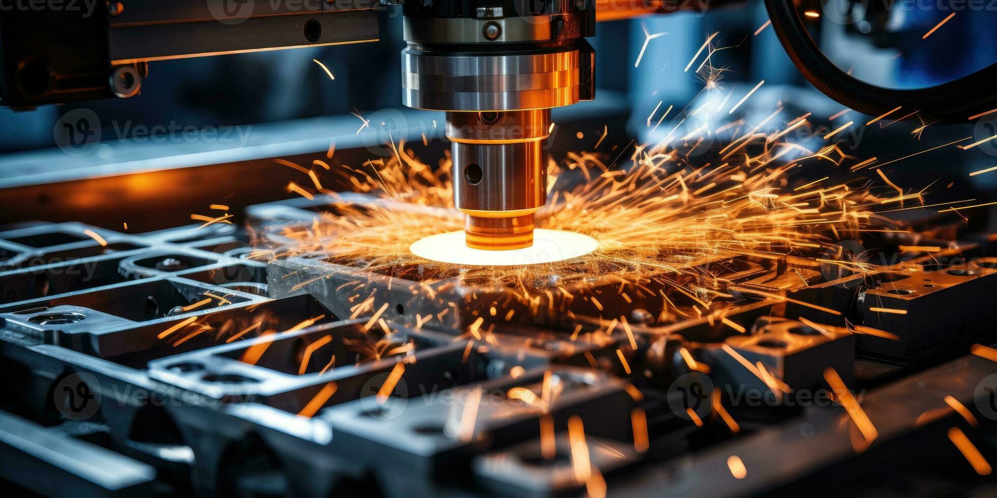 A CNC router cuts a part with a solid ball end mill. Generative AI photo