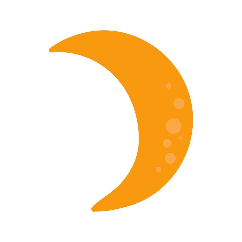 Moon, icon, children's drawing style. Vector illustration