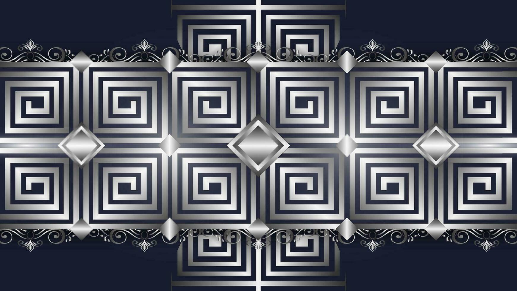 Abstract silver monogram background design vector