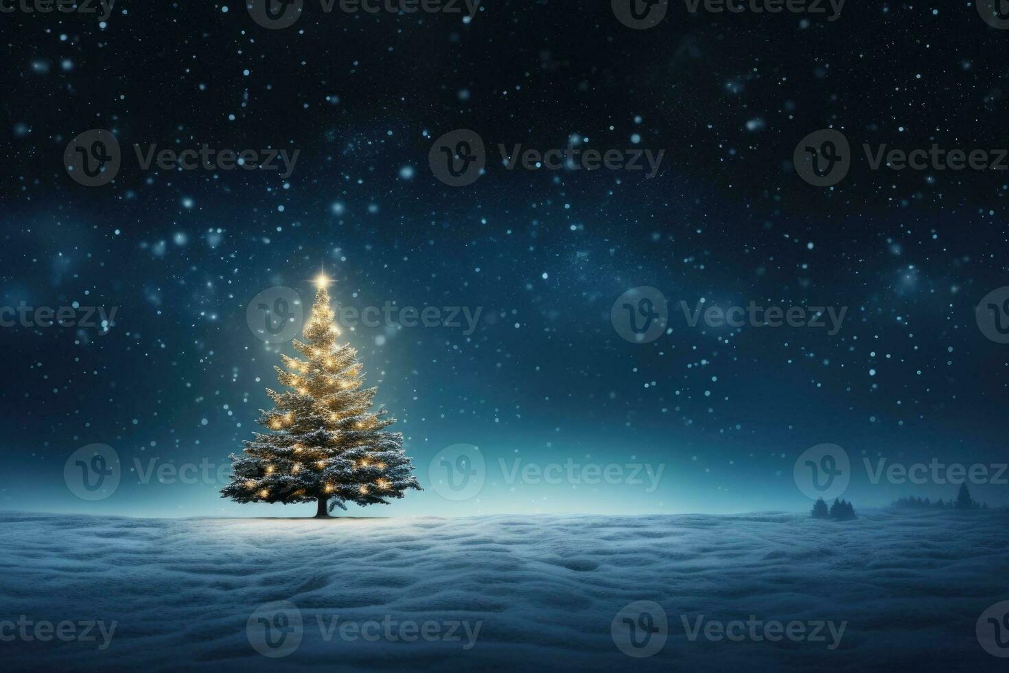 The Yuletide Sentinel, A Snowy Christmas Tree photo