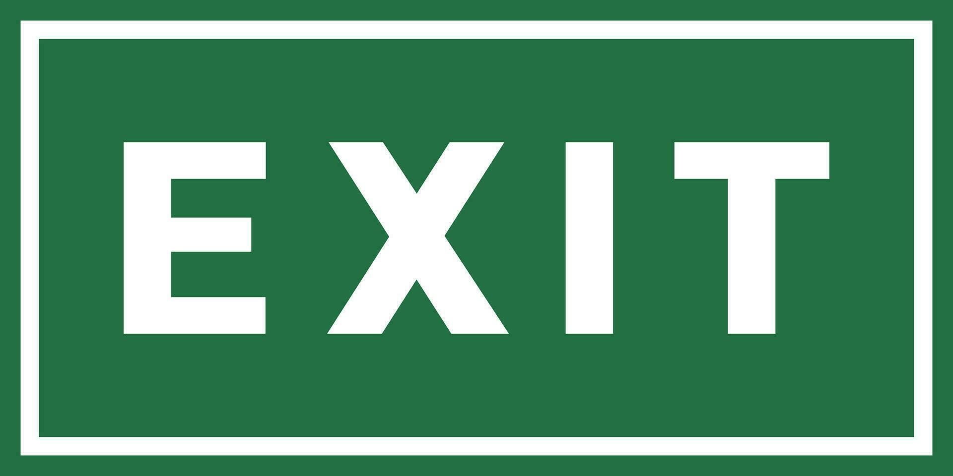 Exit Sign In English For Print, Plot, Cutting. vector