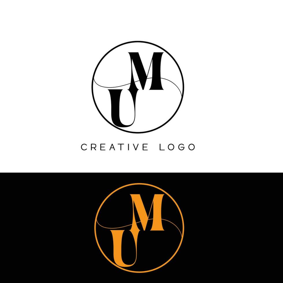 UM initial letter logo vector